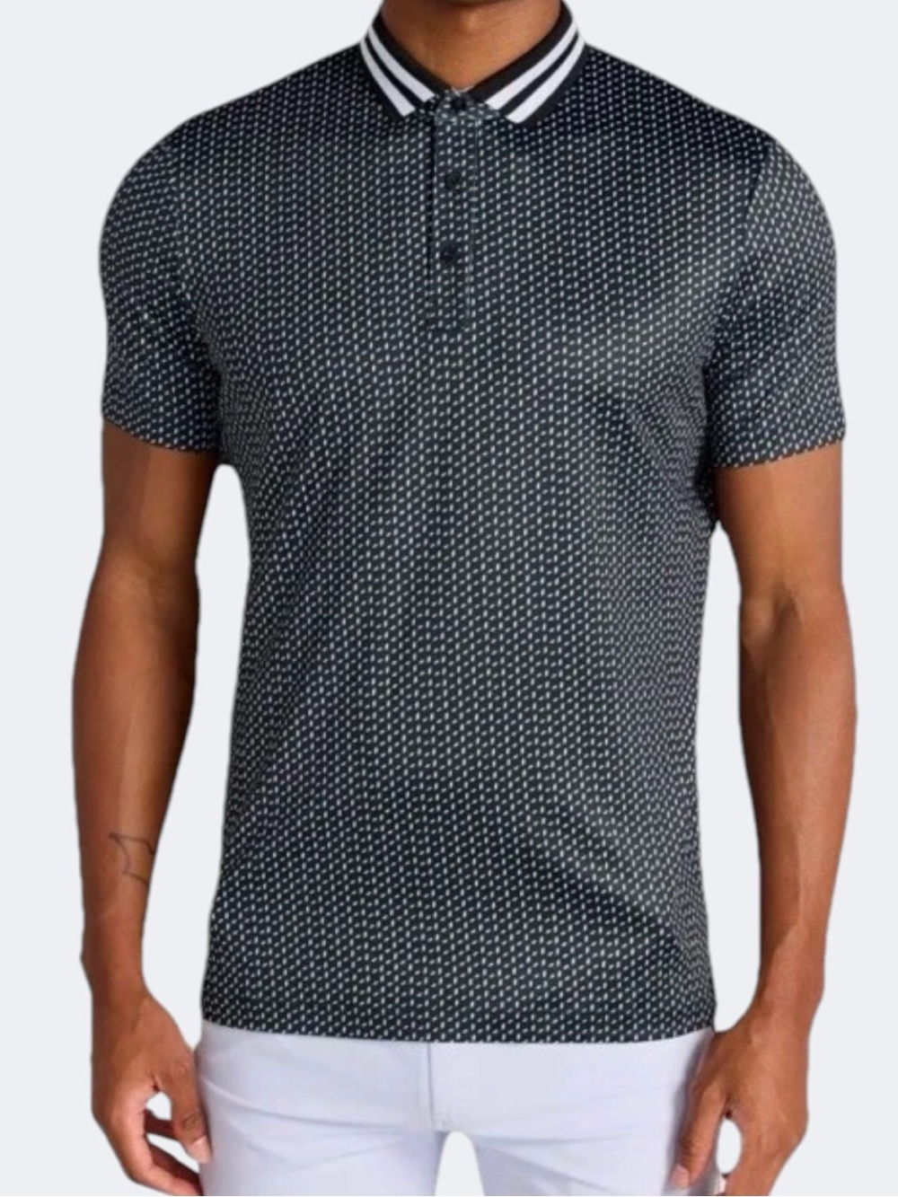 NWT Redvanly Pascal Black White Golf Polo Tuxedo Short Sleeve